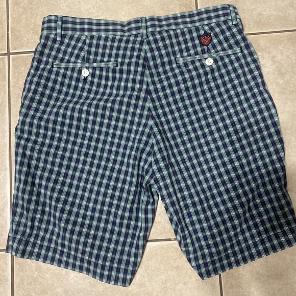 POLO GOLF Ralph Lauren Shorts Men's 32 Plaid Green Blue Classic Shorts - Picture 4 of 6